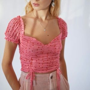 Tiger Mist Toronto Ruched Cropped Top